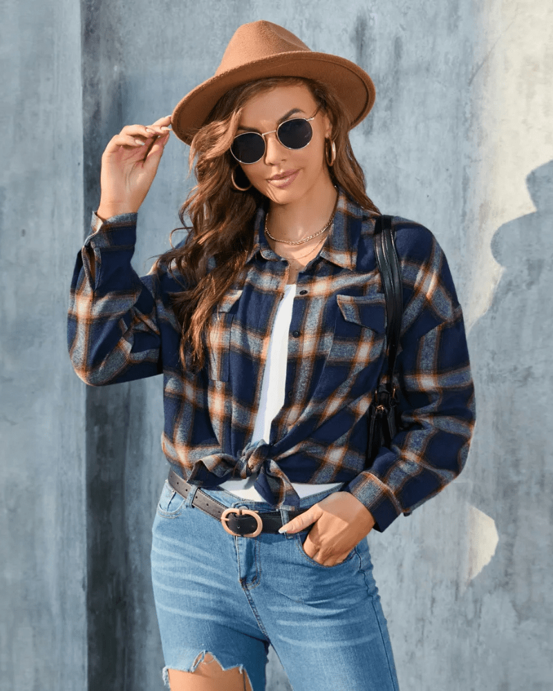 Cowgirl rutig flanellskjorta