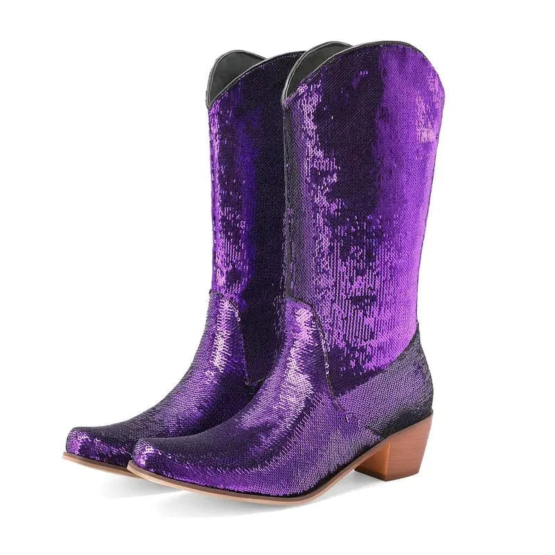 Cowboyboots med Paljetter för Dam