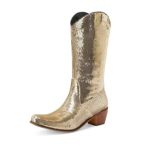 Cowboyboots med Paljetter för Dam Guld / 35