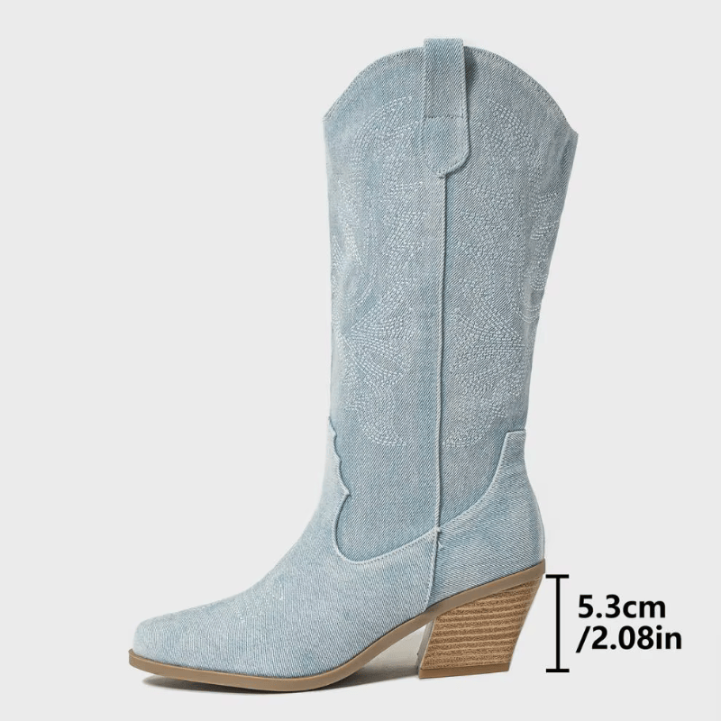 Denim cowboyboots dam
