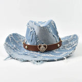 Denim Cowboyhatt Ljusblå / Kan justeras