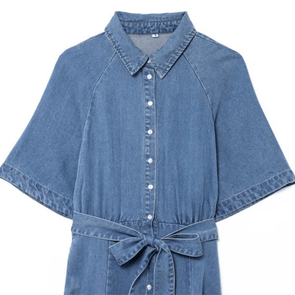 Denimskjortklänning med skärp