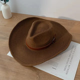 Elegant bredbrättad Cowboyhatt dam Brun / 58cm