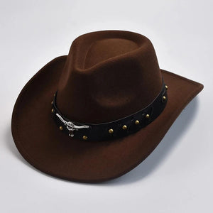 Elegant cowboyhatt i filt Mörkbrun / One Size