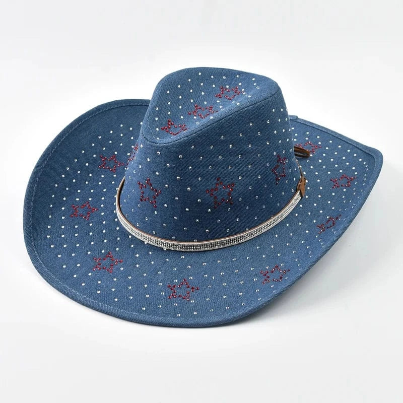 Elegant Westernhatt med Strass Still stjärna / Kan justeras