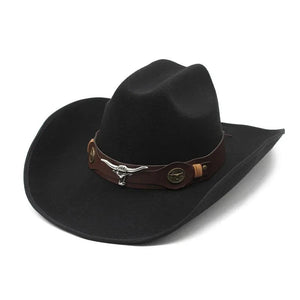 Filt Cowboyhatt Herr Svart / 57-59cm