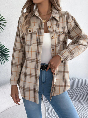 Flanell skjorta dam Beige / S