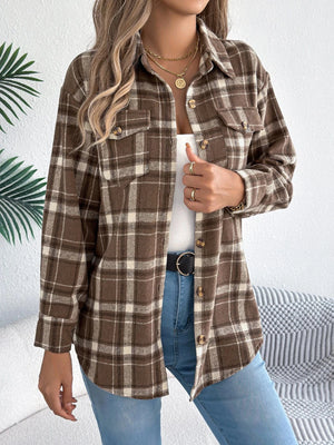 Flanell skjorta dam Brun / S