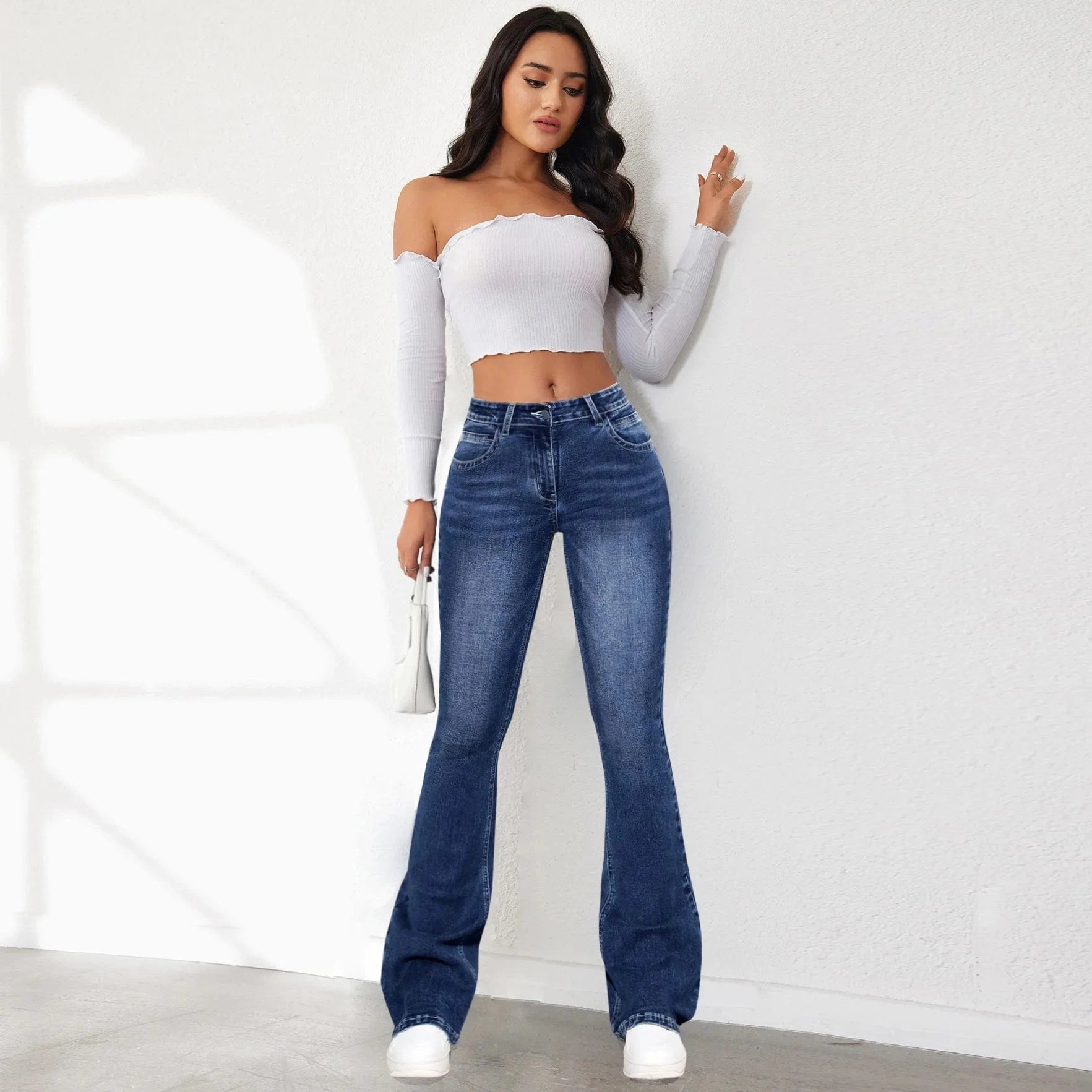 Flare jeans hög midja
