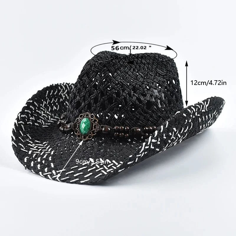 Flätad boho cowboyhatt