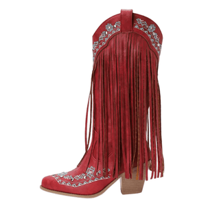 Fransboots med Broderi i Westernstil