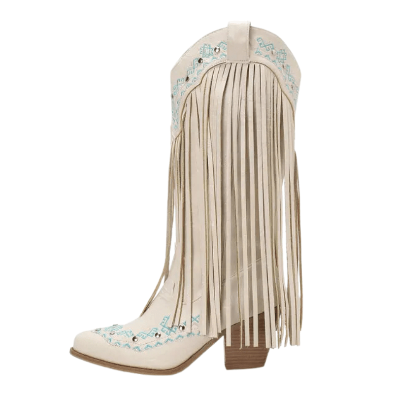 Fransboots med Broderi i Westernstil