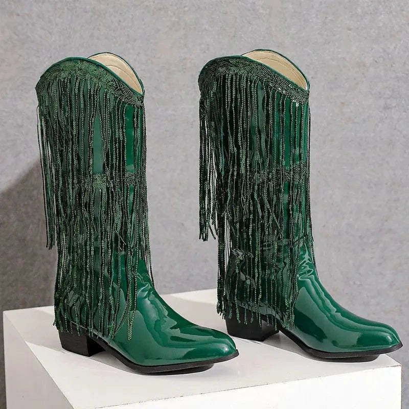 Glamorösa Cowgirl Boots med Fransar