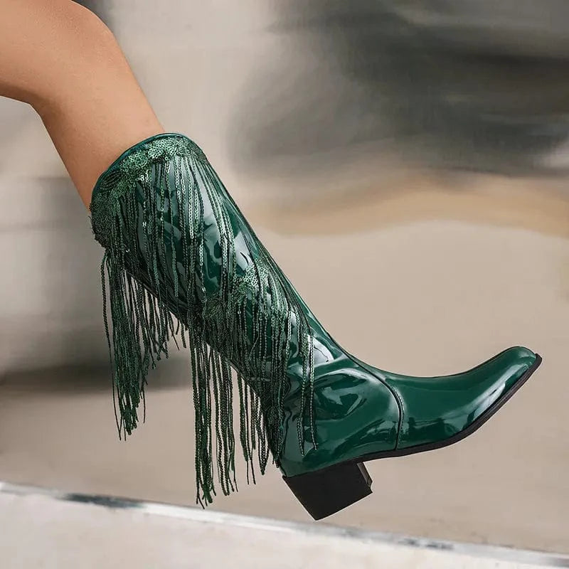 Glamorösa Cowgirl Boots med Fransar