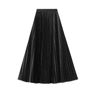 Glittrig plisserad kjol Svart / One Size