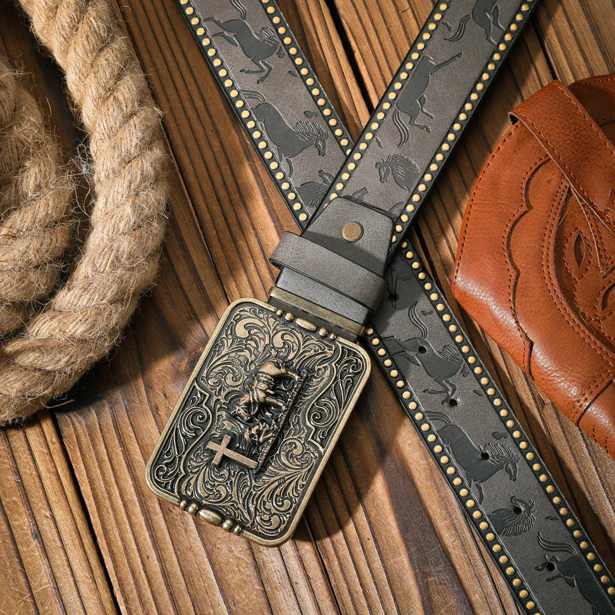 Herrbälte Cowboystil
