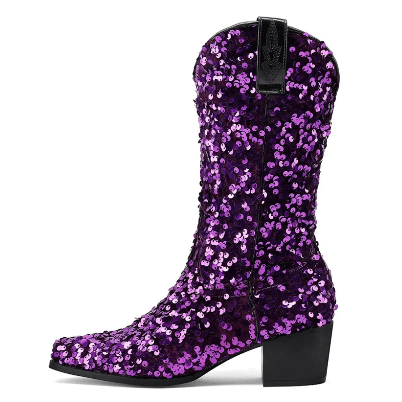 Höga Cowboyboots med Paljetter för Dam