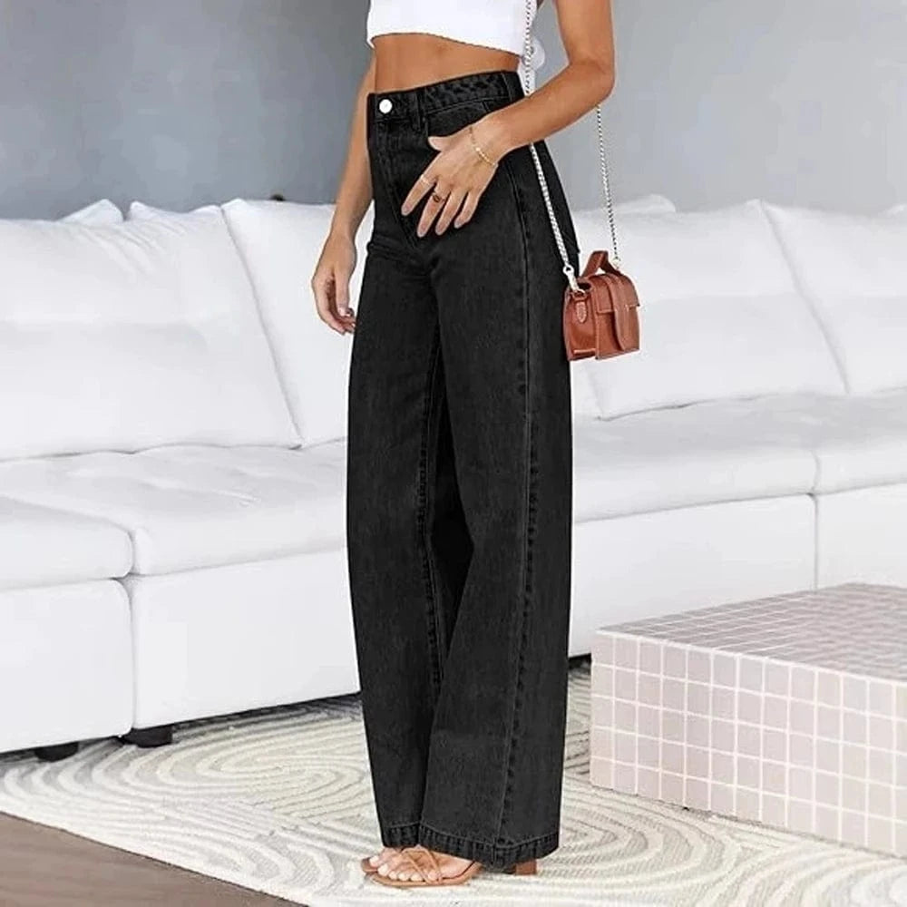 Högmidjade jeans svarta
