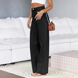 Högmidjade jeans svarta