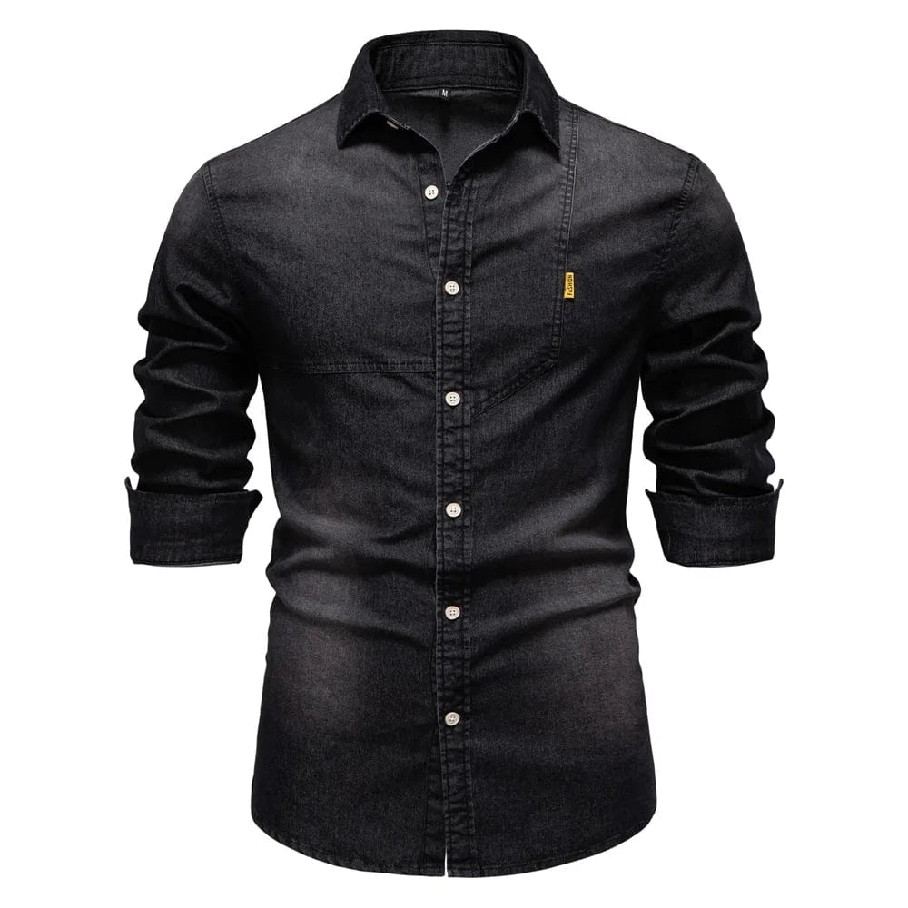 Jeans skjorta herr Svart / S