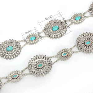 Kedjebälte i cowgirlstil metallconchos
