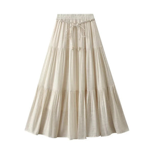 Kjol i linne Beige / One Size