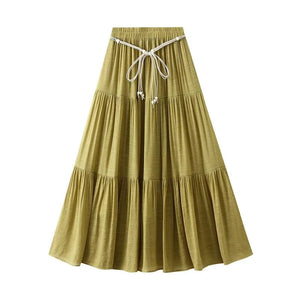 Kjol i linne Orange / One Size