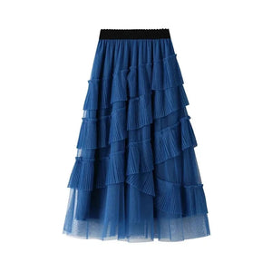 Kjol med tyll Blå / One Size