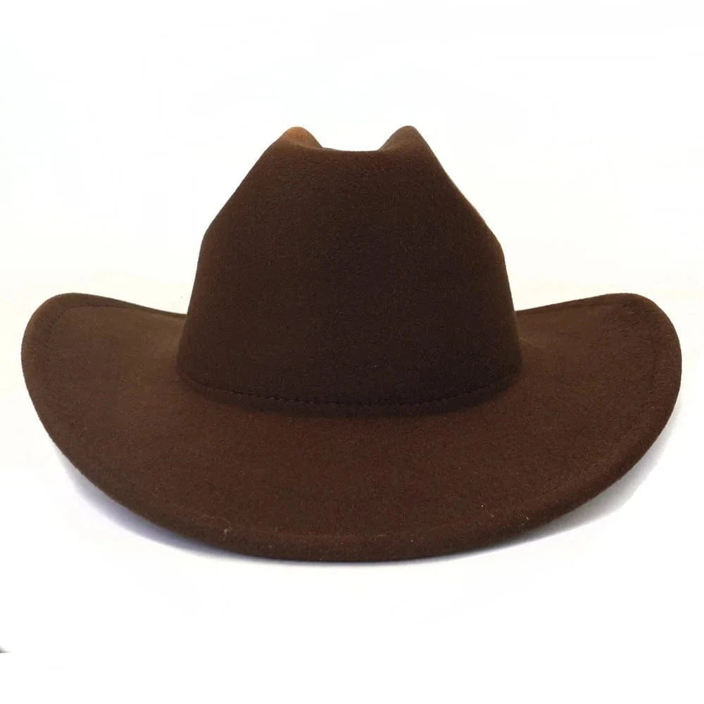 Klassisk cowboyhatt filt Brun / 56-58cm