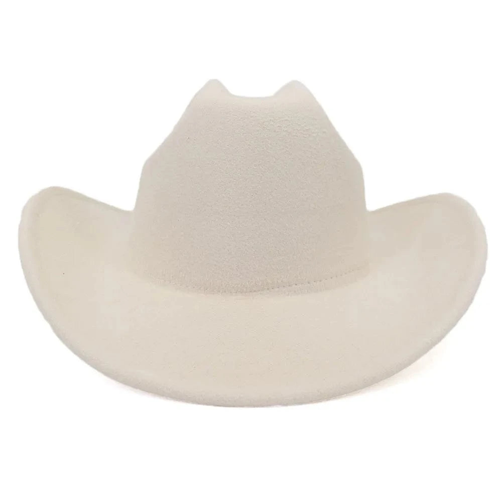 Klassisk cowboyhatt filt Offwhite / 56-58cm