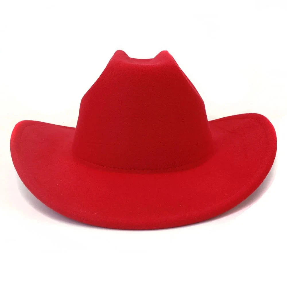 Klassisk cowboyhatt filt Röd / 56-58cm