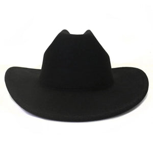 Klassisk cowboyhatt filt Svart / 56-58cm