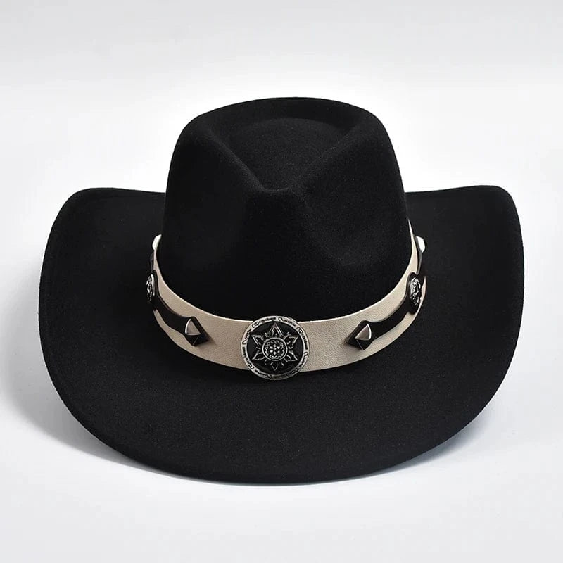 Klassisk Westernhatt i filt Svart / One Size