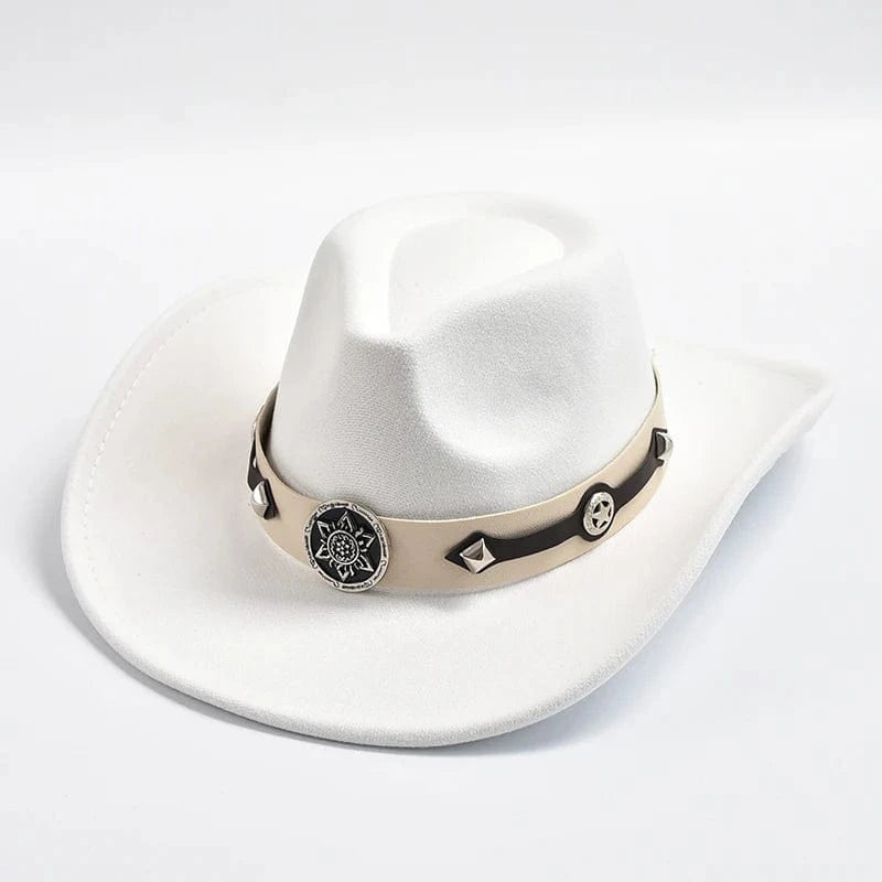 Klassisk Westernhatt i filt Vit / One Size