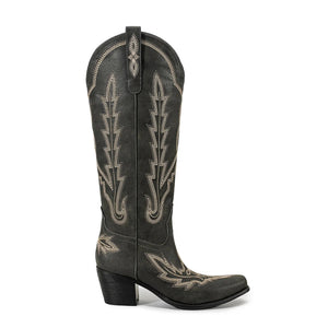 Klassiska Cowboyboots i Svart Mocka