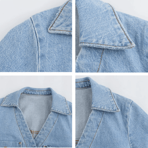 Kort denimklänning med knappar