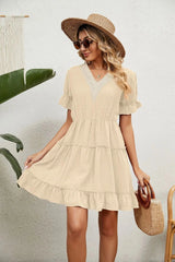 Kort klänning sommar Beige / S