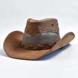 Läder Cowboyhatt Beige / 58