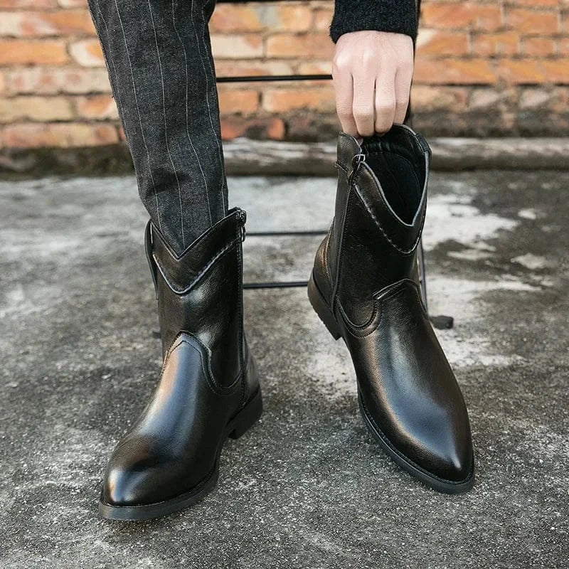 Låga cowboy boots herr