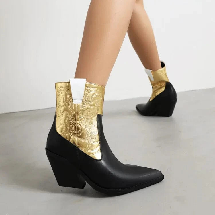 Låga Cowboyboots med Nitar för Dam
