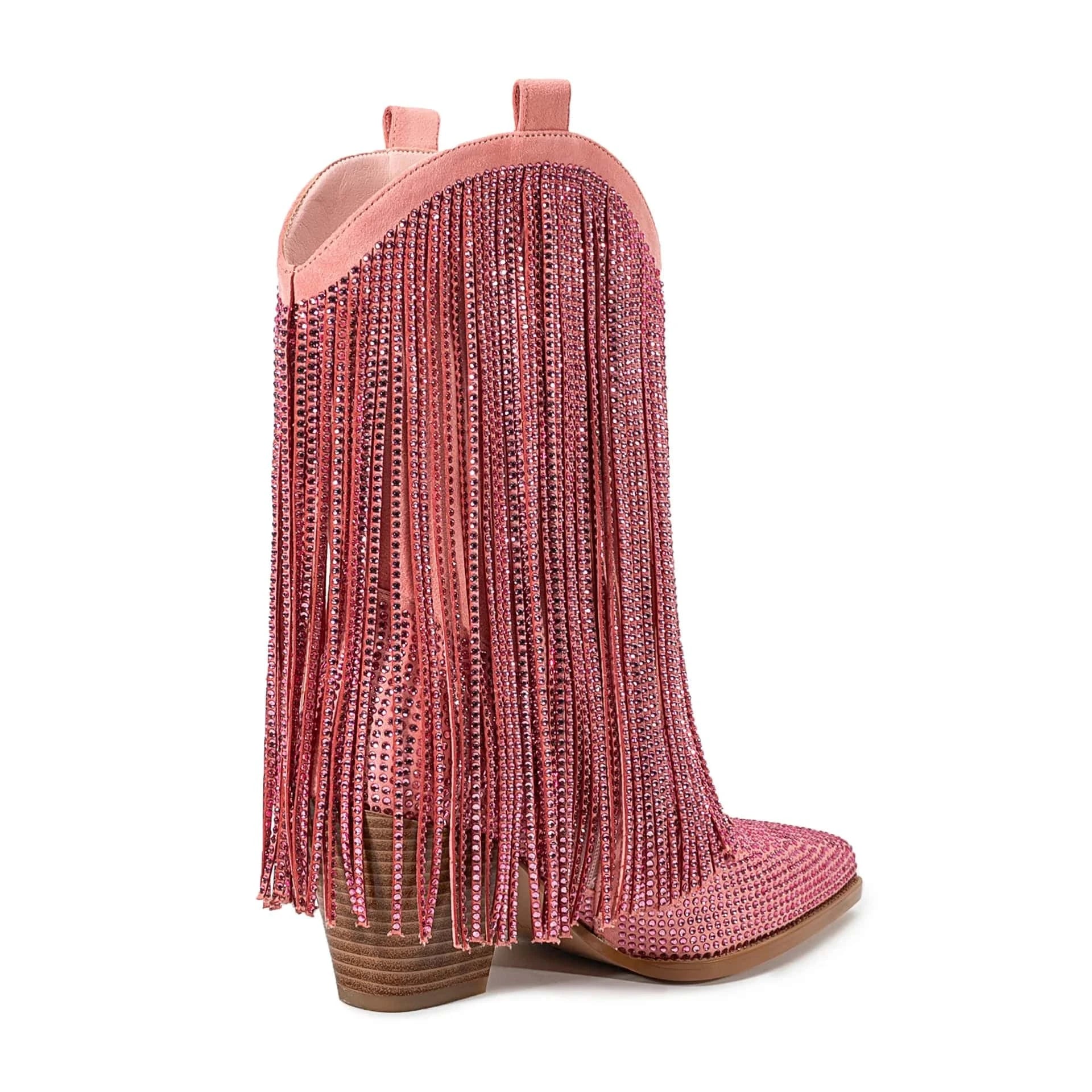 Låga Cowboyboots med Strassfransar för Dam