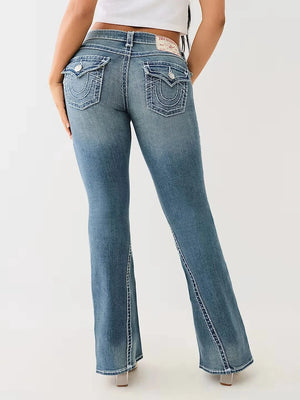 Lågmidjade bootcut jeans Blå / S