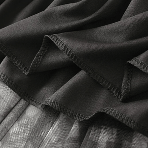 Lång rutig kjol i tyll med resår i midjan