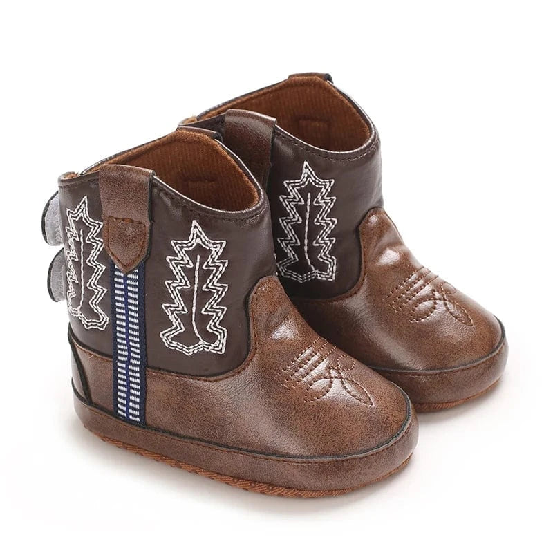 Cowboyboots baby mjukt skinn halkfria