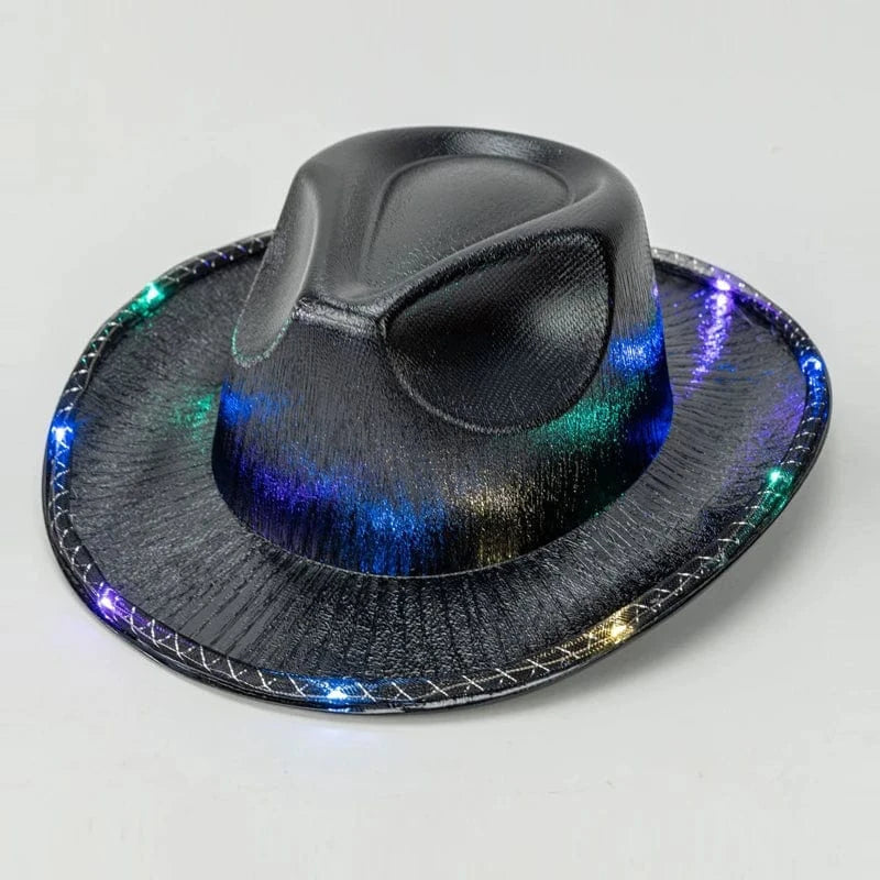 LED Cowboyhatt Svart / One Size