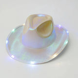 LED Cowboyhatt Vit / One Size