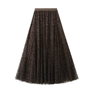 Leopard kjol dam Brun / One Size