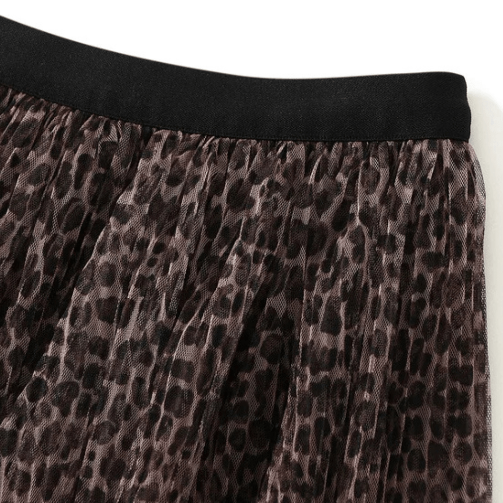 Leopardmönstrad tyllkjol