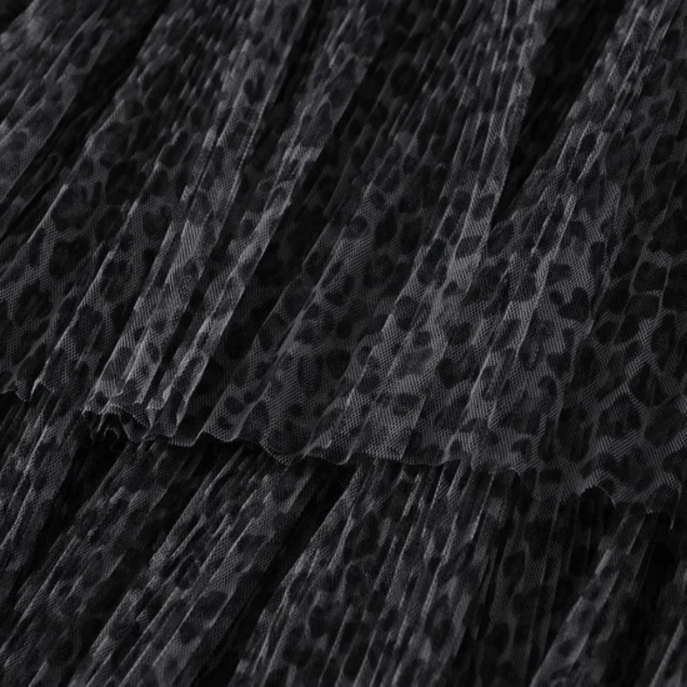 Leopardmönstrad tyllkjol