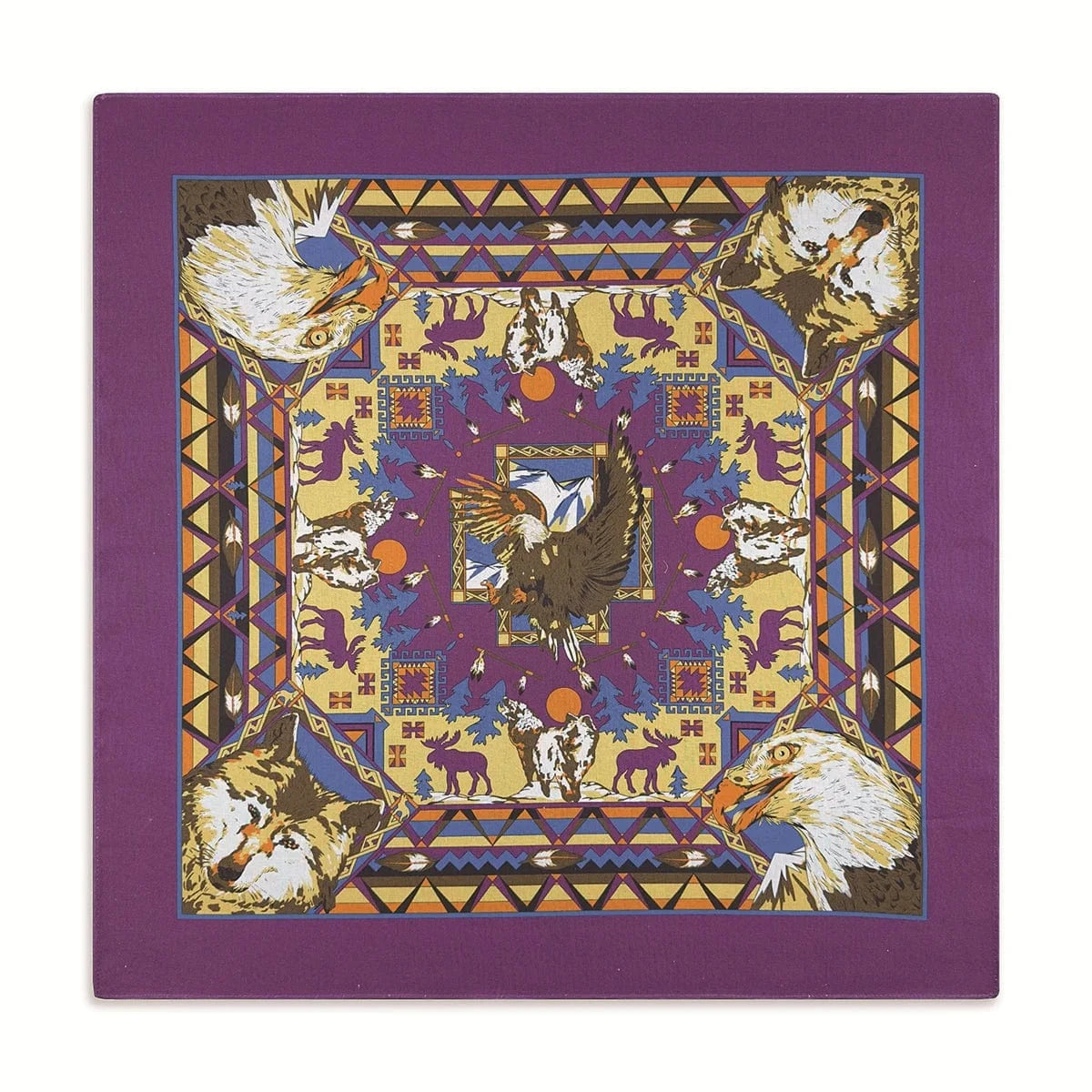 Lila Bandana med Varg och Örn Motiv Lila